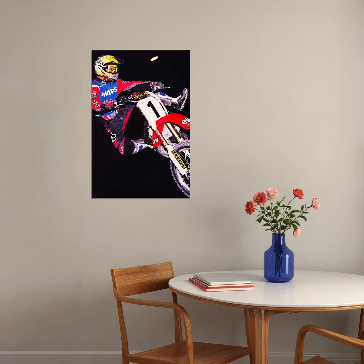 Jeremy Mcgrath Motorcycle Cross Country Star Poster Wall Art Print Home Wall Decor