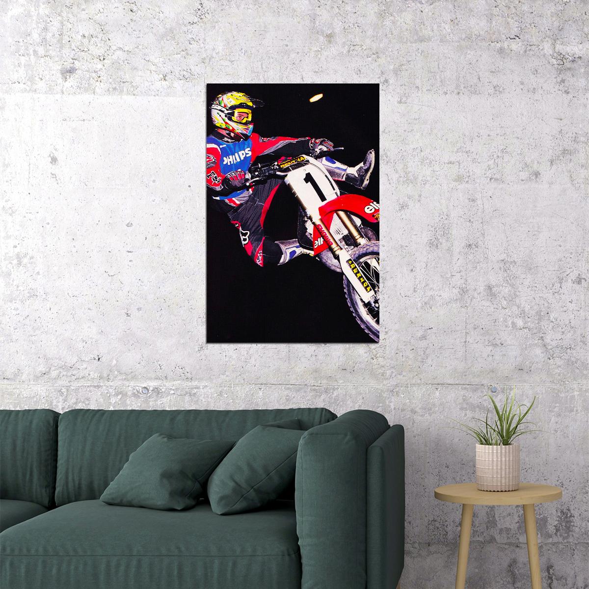 Jeremy Mcgrath Motorcycle Cross Country Star Poster Wall Art Print Home Wall Decor