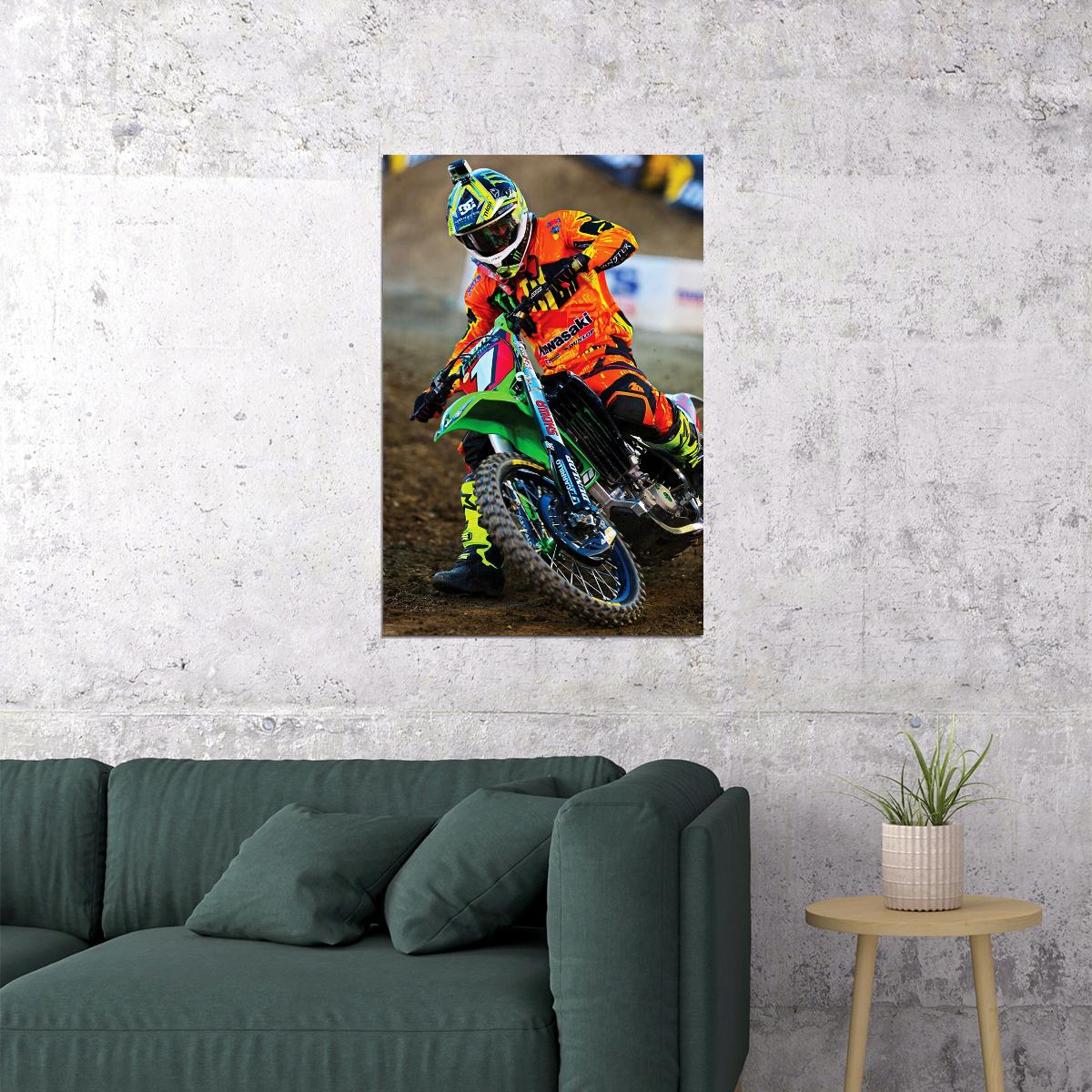Ryan Villopoto Motorcycle Cross Country Racer Poster Wall Art Print Home Wall Decor