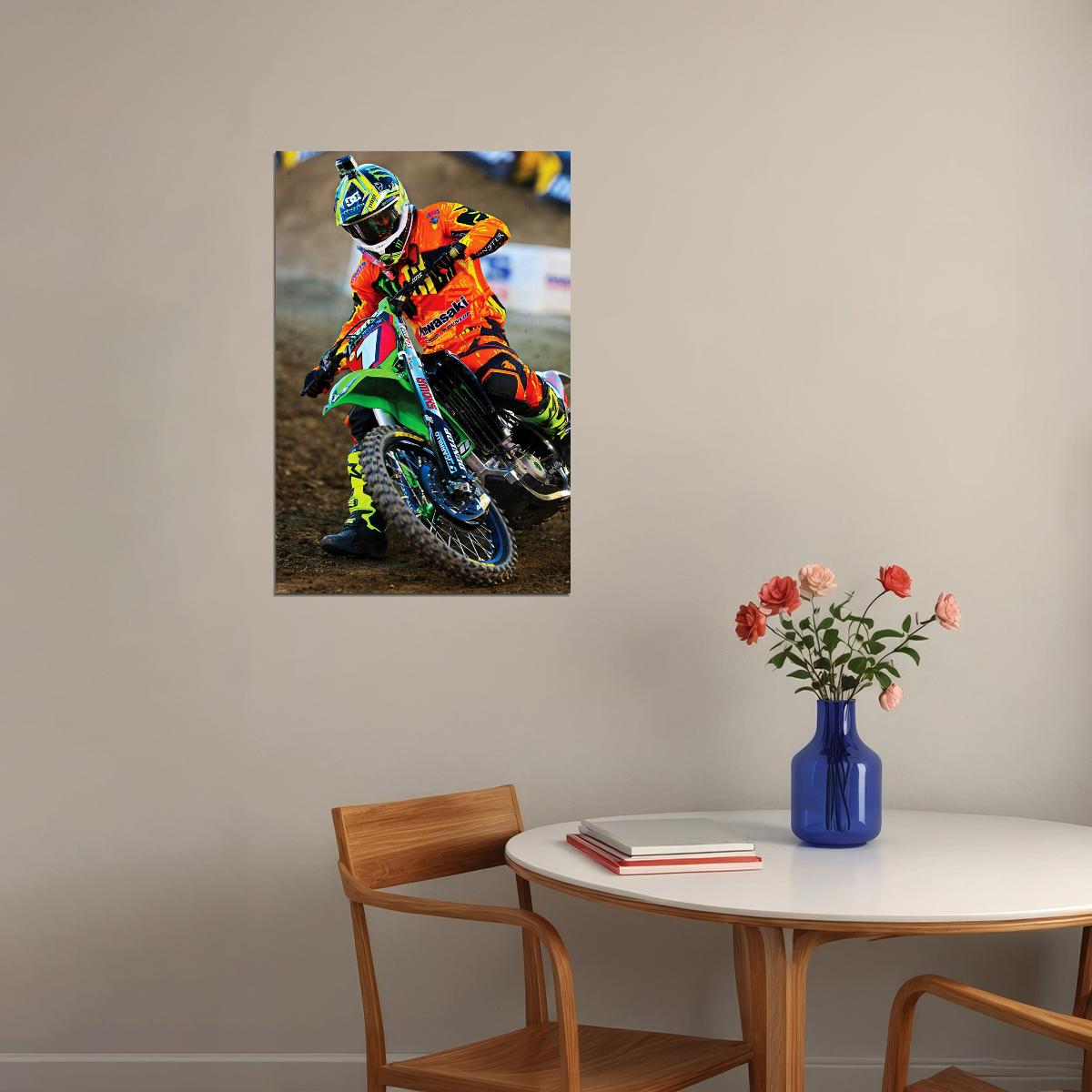 Ryan Villopoto Motorcycle Cross Country Racer Poster Wall Art Print Home Wall Decor