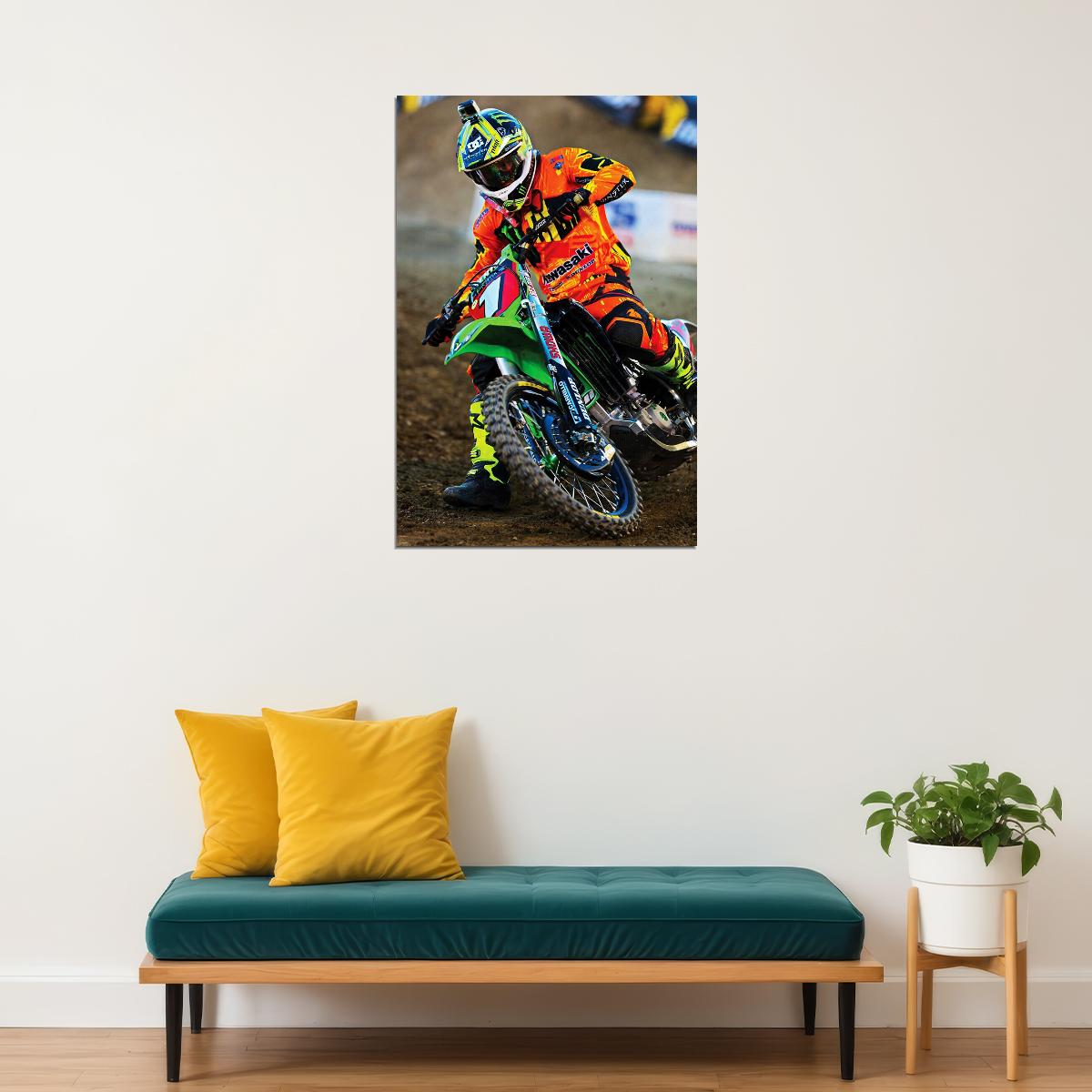 Ryan Villopoto Motorcycle Cross Country Racer Poster Wall Art Print Home Wall Decor