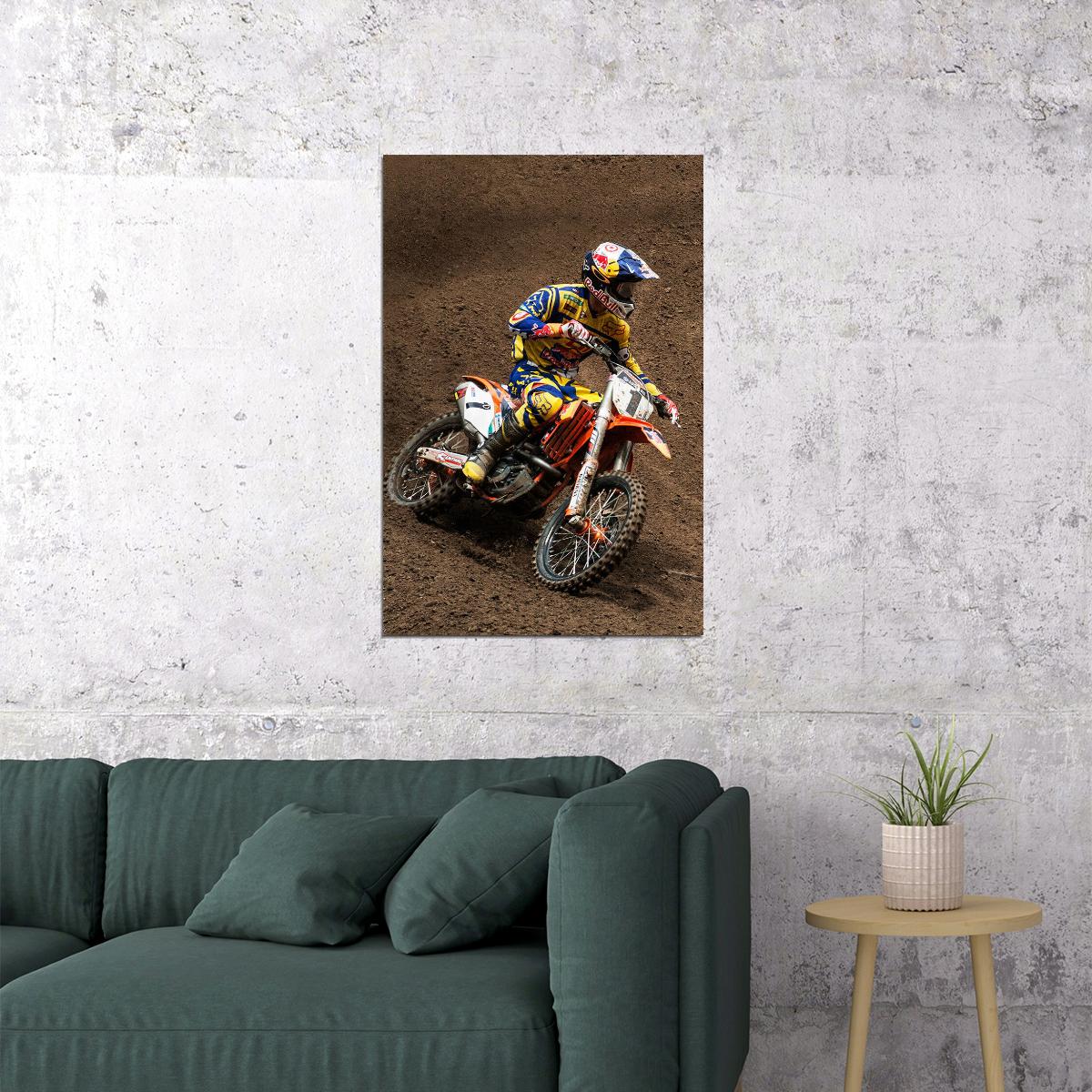 Ryan Dunge Motorcycle Cross Country Racer Poster Wall Art Print Home Wall Decor