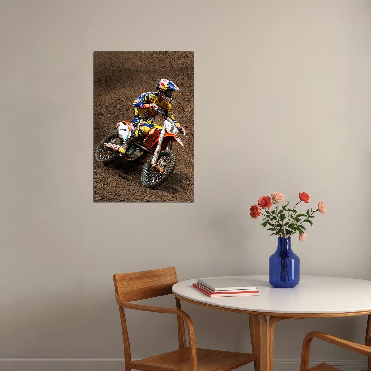 Ryan Dunge Motorcycle Cross Country Racer Poster Wall Art Print Home Wall Decor