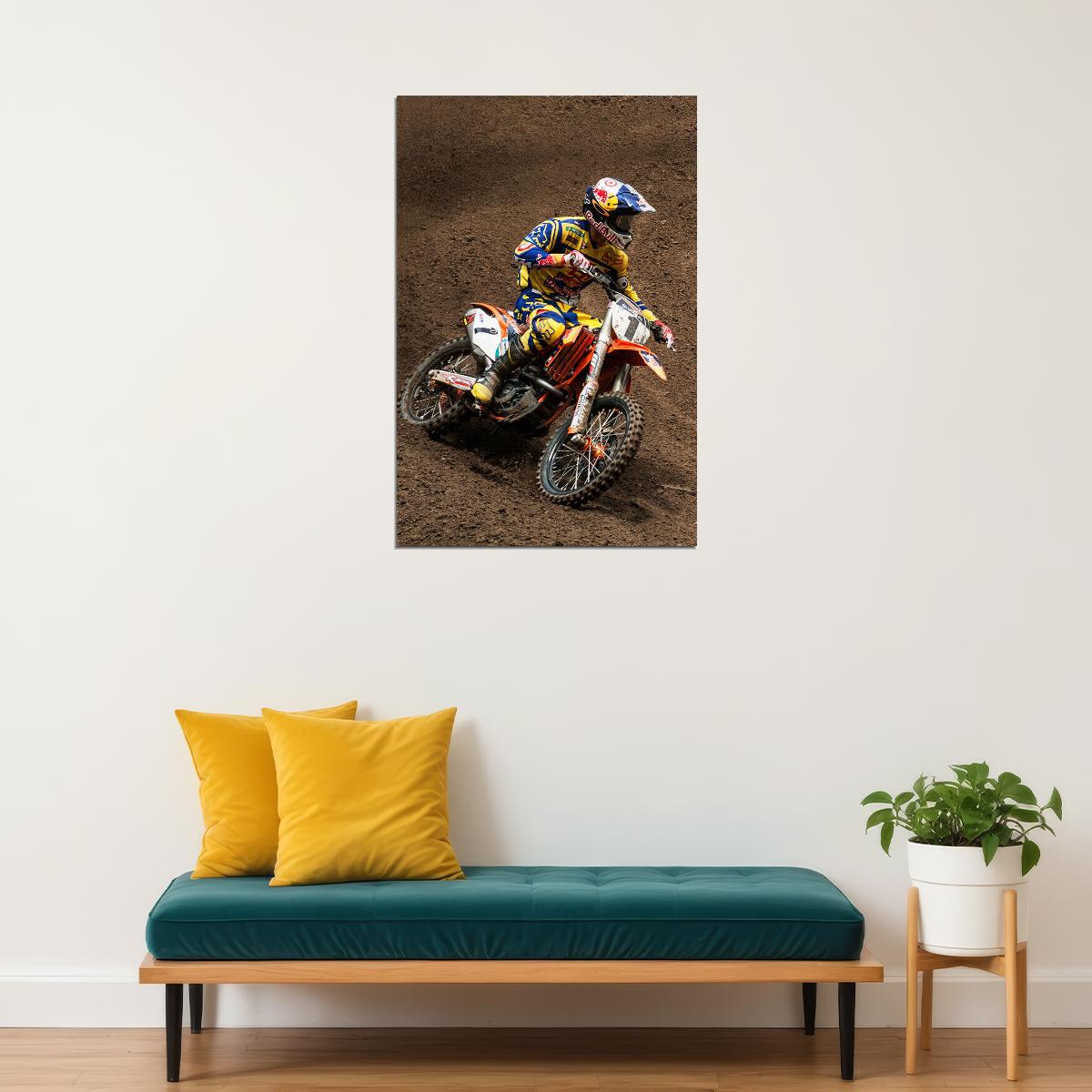 Ryan Dunge Motorcycle Cross Country Racer Poster Wall Art Print Home Wall Decor