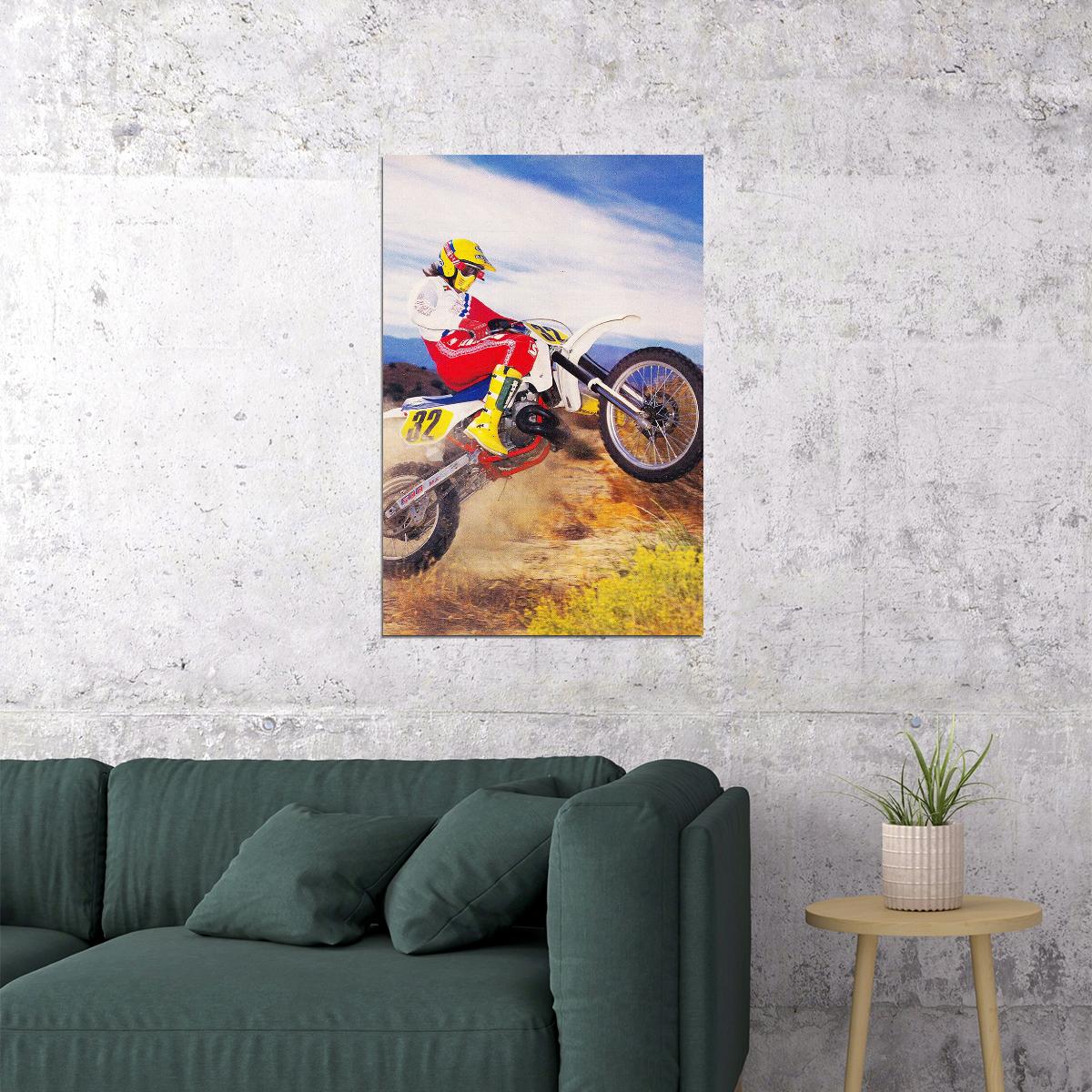 Johnnt O'mara Motorcycle Cross Country Racer Star Poster Wall Art Print Home Wall Decor