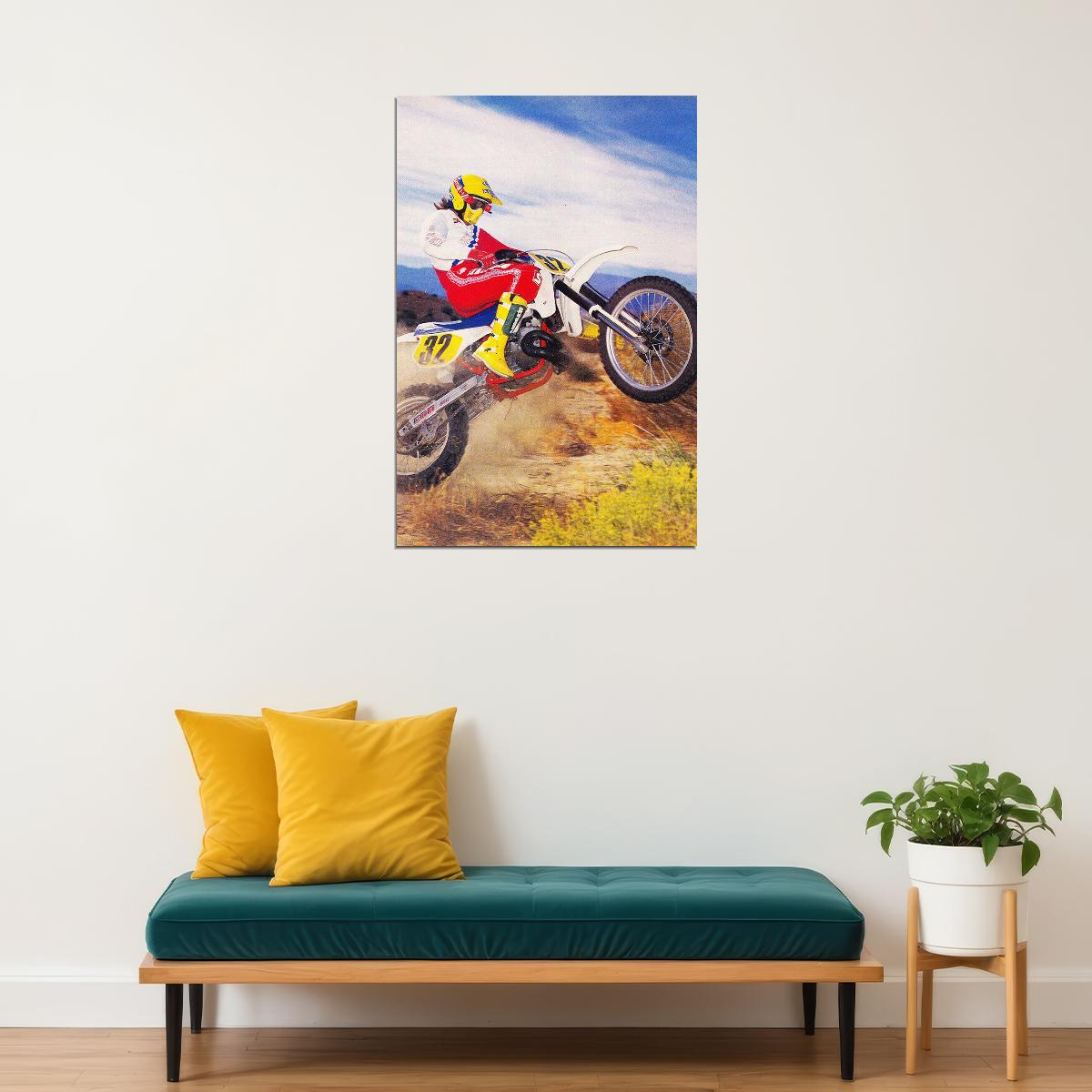 Johnnt O'mara Motorcycle Cross Country Racer Star Poster Wall Art Print Home Wall Decor