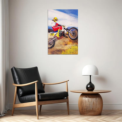 Johnnt O'mara Motorcycle Cross Country Racer Star Poster Wall Art Print Home Wall Decor