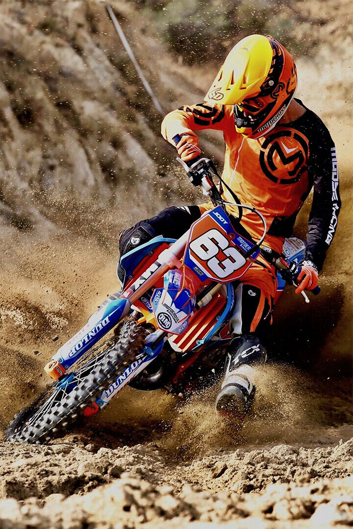 James Stewart Motorcycle Cross Country Driver Star Poster Wall Art Print Home Wall Decor - xonomax