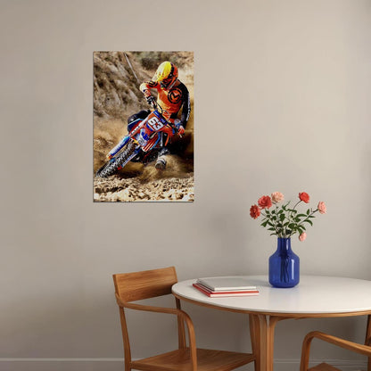 James Stewart Motorcycle Cross Country Driver Star Poster Wall Art Print Home Wall Decor - xonomax