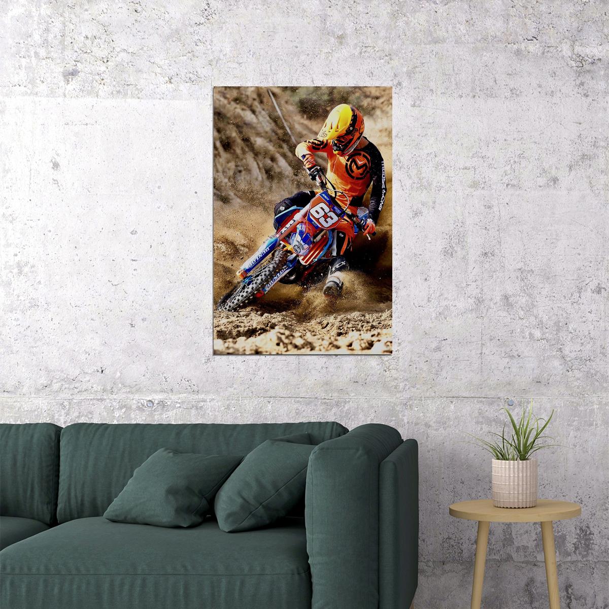 James Stewart Motorcycle Cross Country Driver Star Poster Wall Art Print Home Wall Decor - xonomax