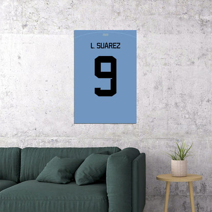 Uruguay #9 Luis Suarez World Soccer Championship Poster Wall Art Print Home Wall Decor - xonomax