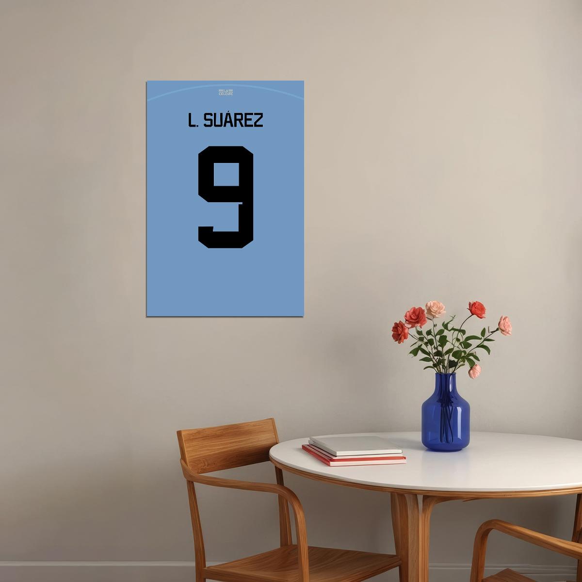 Uruguay #9 Luis Suarez World Soccer Championship Poster Wall Art Print Home Wall Decor - xonomax