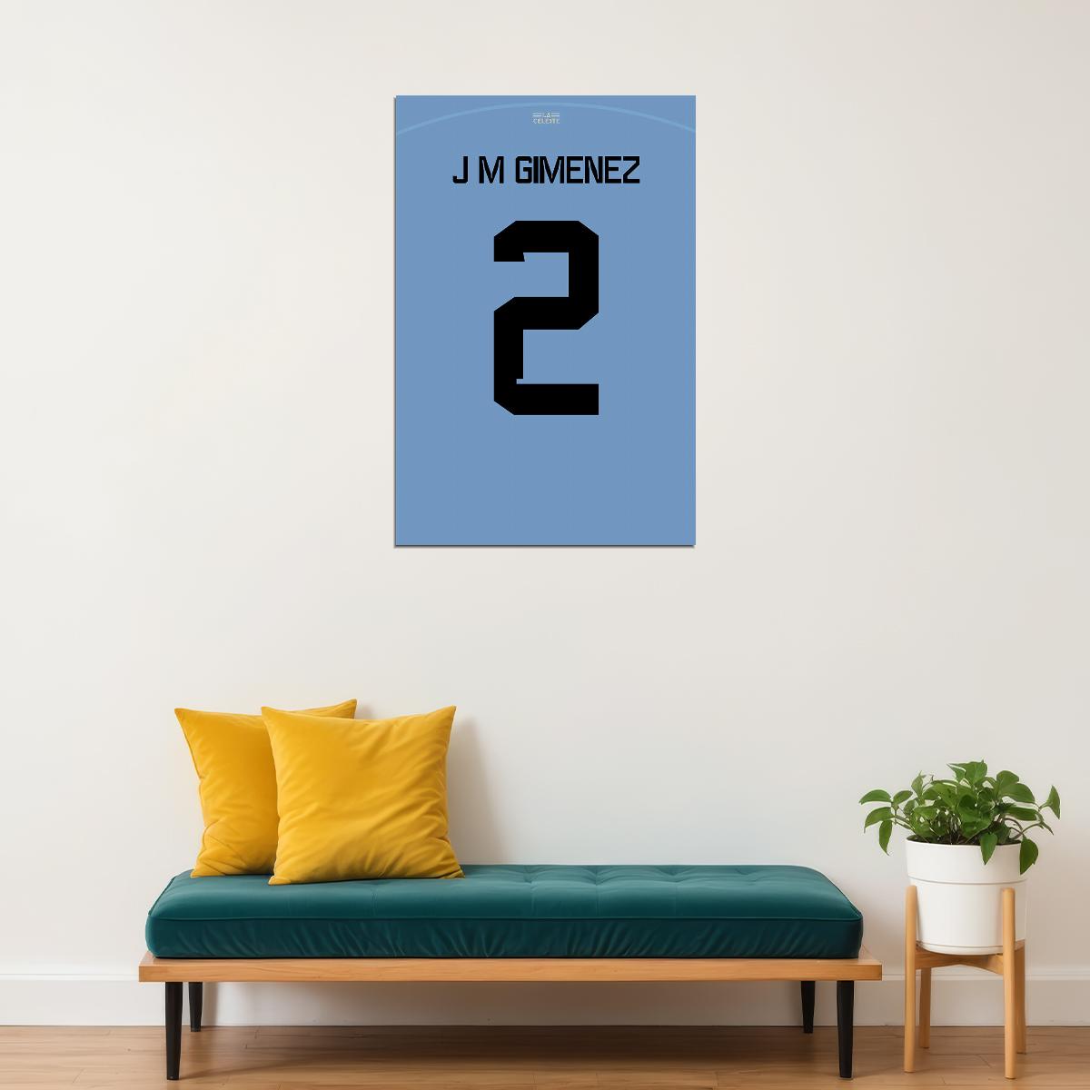 Uruguay #2 Jose Maria Gimenez World Soccer Championship Poster Wall Art Print Home Wall Decor - xonomax