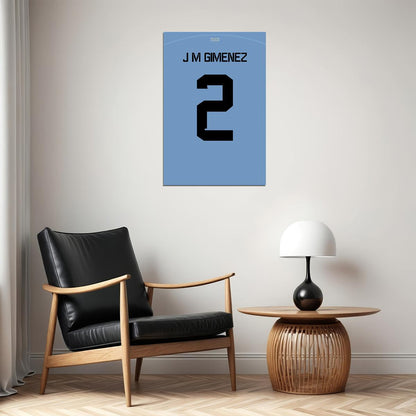 Uruguay #2 Jose Maria Gimenez World Soccer Championship Poster Wall Art Print Home Wall Decor - xonomax