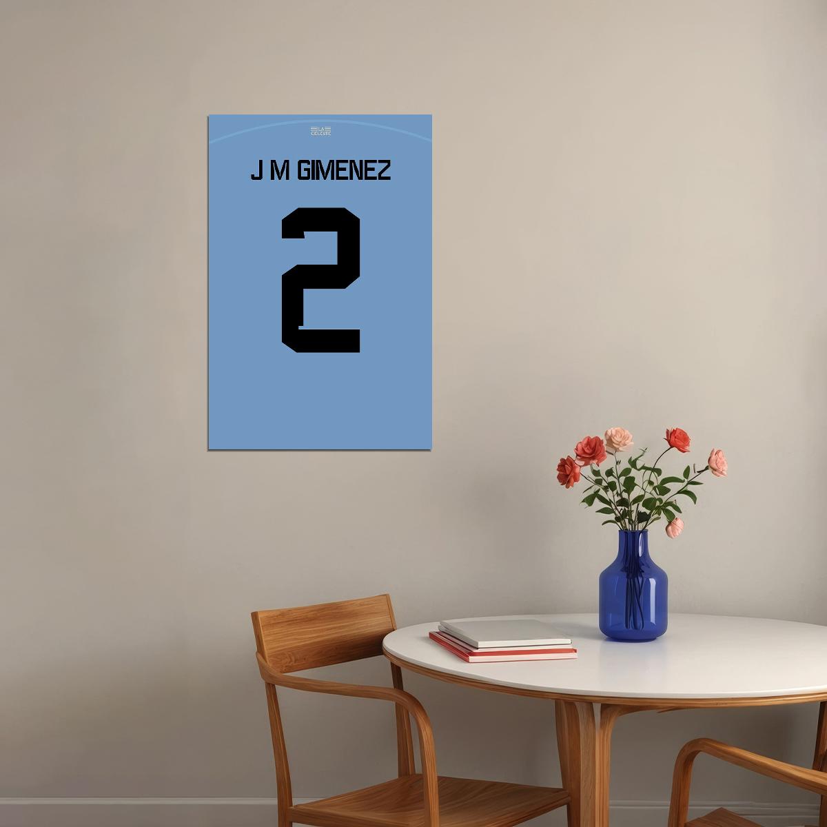 Uruguay #2 Jose Maria Gimenez World Soccer Championship Poster Wall Art Print Home Wall Decor - xonomax