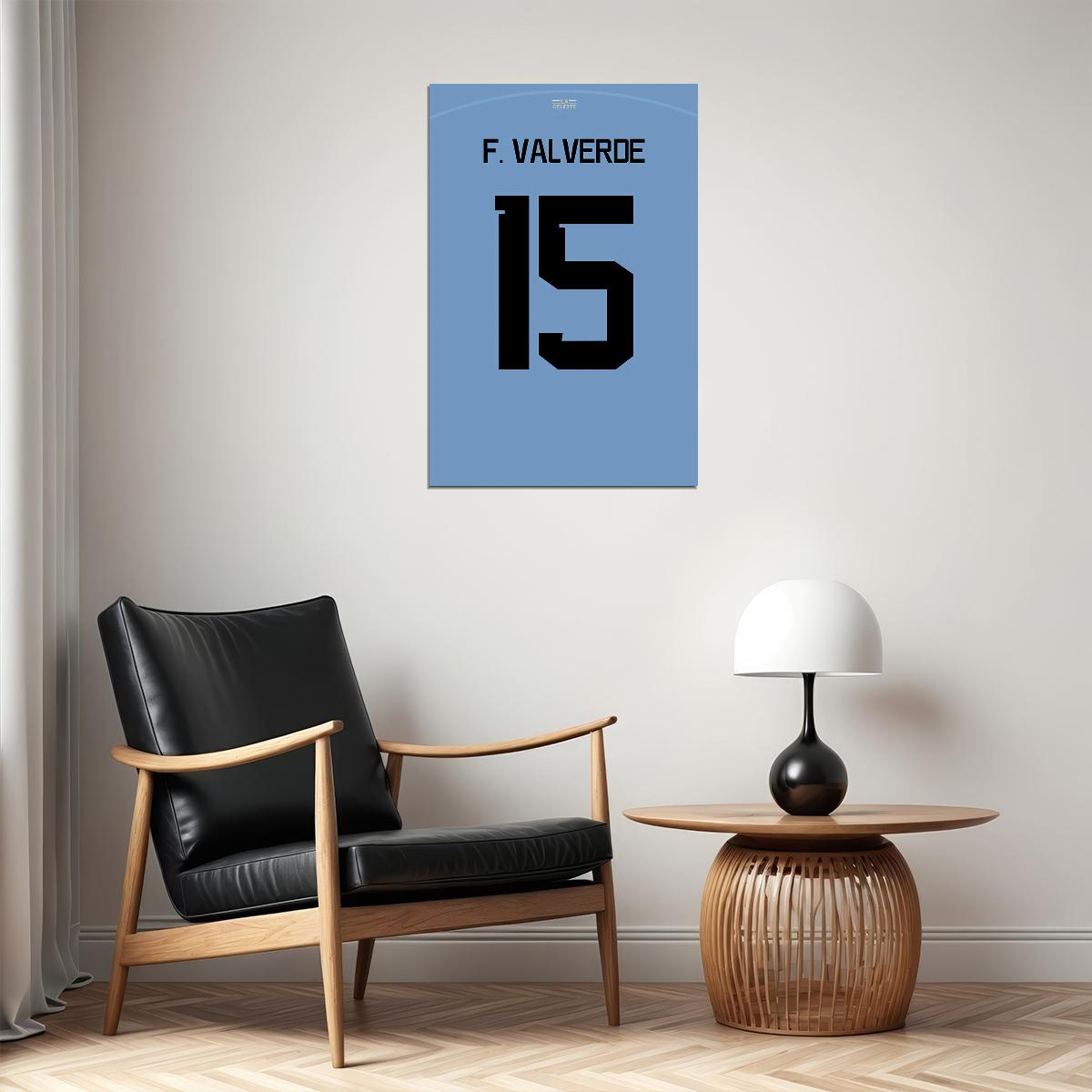 Uruguay #15 Federico Valverde World Soccer Championship Poster Wall Art Print Home Wall Decor - xonomax