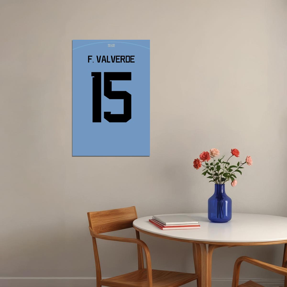 Uruguay #15 Federico Valverde World Soccer Championship Poster Wall Art Print Home Wall Decor - xonomax