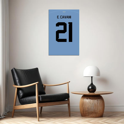 Uruguay #21 Edinson Cavani World Soccer Championship Poster Wall Art Print Home Wall Decor - xonomax