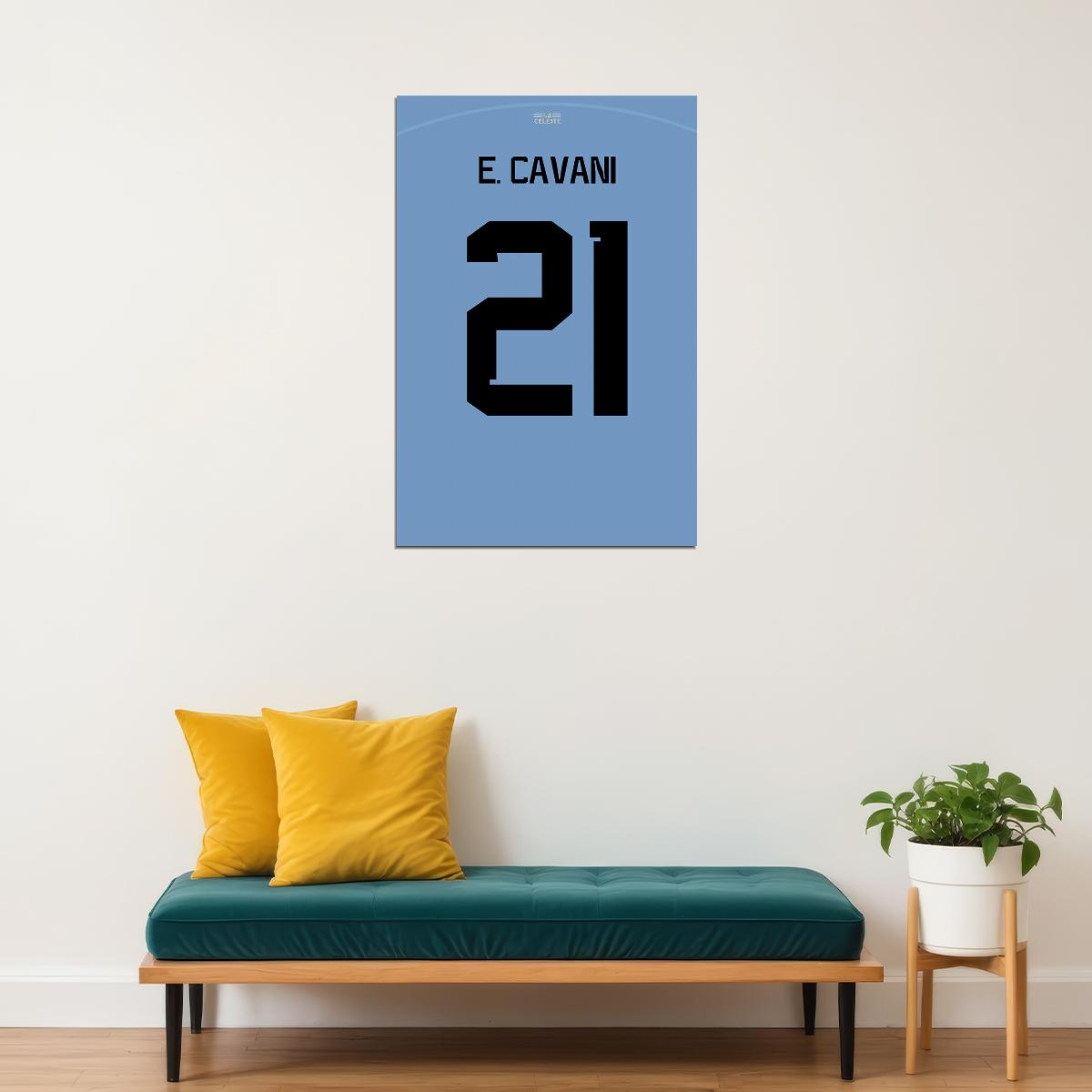 Uruguay #21 Edinson Cavani World Soccer Championship Poster Wall Art Print Home Wall Decor - xonomax