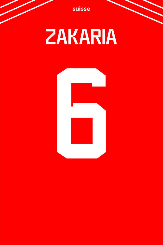 Switzerland #6 Denis Zakaria World Soccer Championship Poster Wall Art Print Home Wall Decor - xonomax