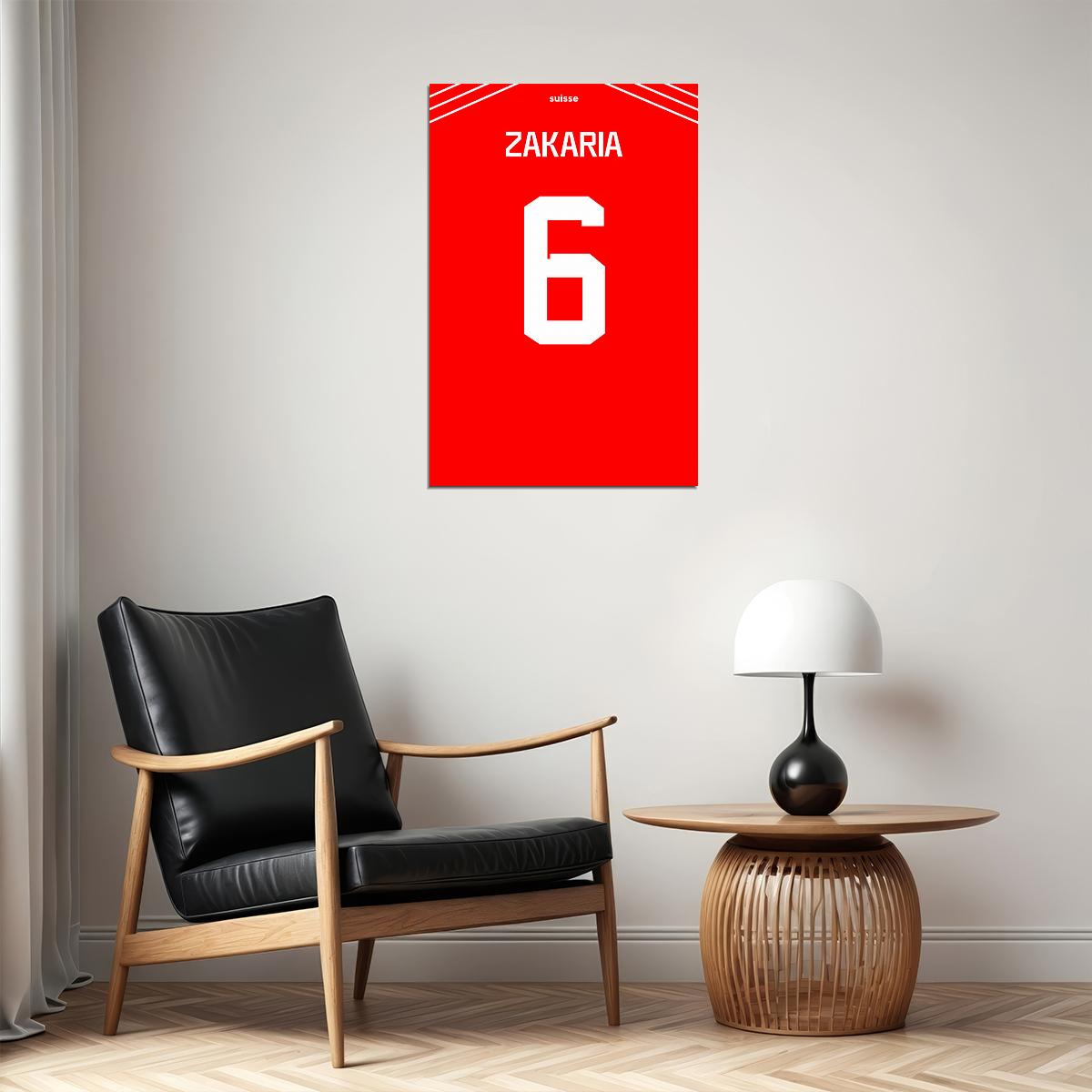 Switzerland #6 Denis Zakaria World Soccer Championship Poster Wall Art Print Home Wall Decor - xonomax