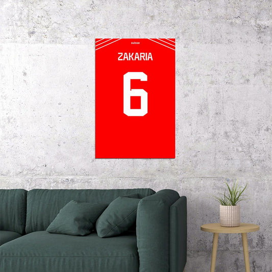 Switzerland #6 Denis Zakaria World Soccer Championship Poster Wall Art Print Home Wall Decor - xonomax