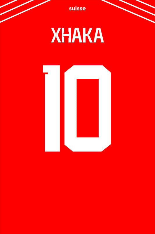 Switzerland #10 Granit Xhaka World Soccer Championship Poster Wall Art Print Home Wall Decor - xonomax