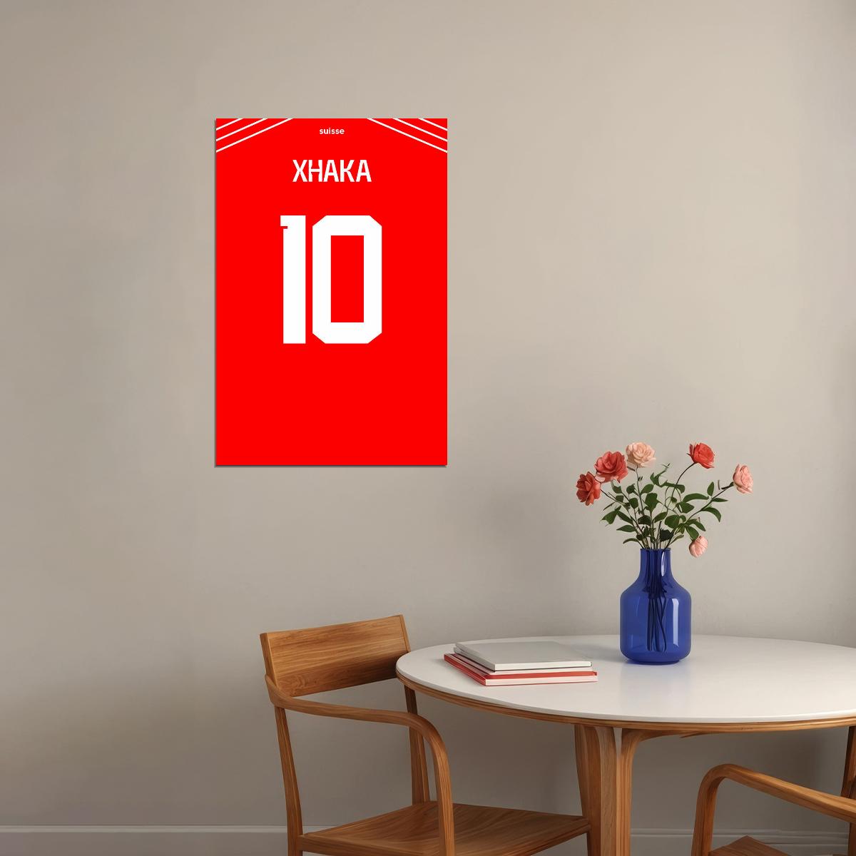 Switzerland #10 Granit Xhaka World Soccer Championship Poster Wall Art Print Home Wall Decor - xonomax