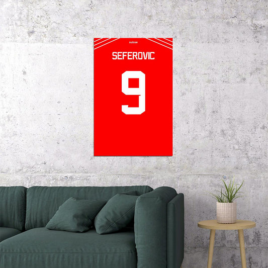 Switzerland #9 Haris Seferovic World Soccer Championship Poster Wall Art Print Home Wall Decor - xonomax