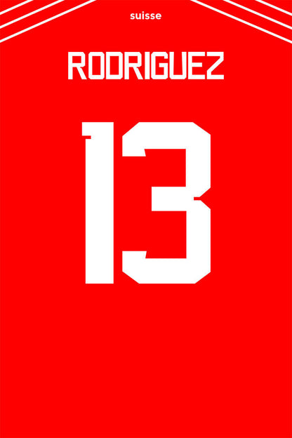 Switzerland 13 Ricardo Rodriguez World Soccer Championship Poster Wall Art Print Home Wall Decor - xonomax