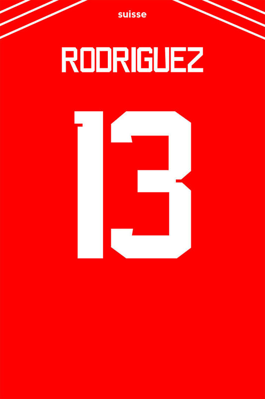 Switzerland 13 Ricardo Rodriguez World Soccer Championship Poster Wall Art Print Home Wall Decor - xonomax
