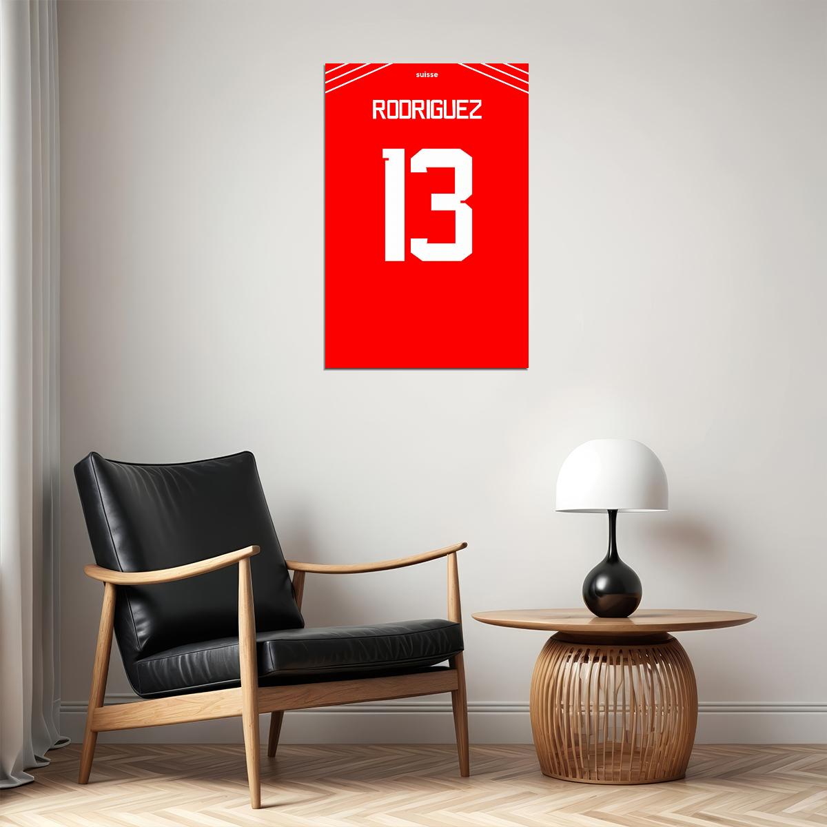 Switzerland 13 Ricardo Rodriguez World Soccer Championship Poster Wall Art Print Home Wall Decor - xonomax