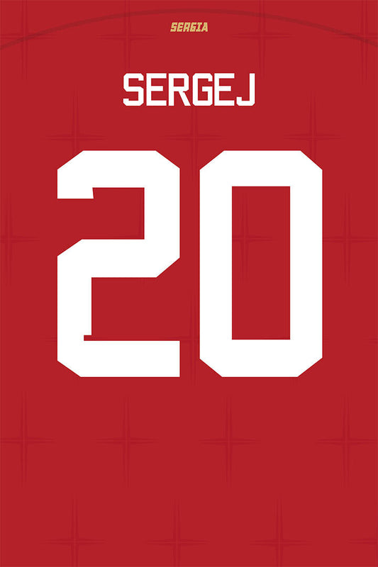 Serbia #20 Sergej Milinkovic World Soccer Championship Poster Wall Art Print Home Wall Decor