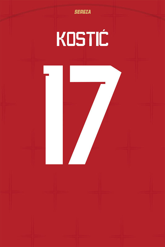 Serbia #17 Filip Kostic World Soccer Championship Poster Wall Art Print Home Wall Decor