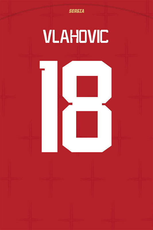 Serbia #18 Dusan Vlahovic World Soccer Championship Poster Wall Art Print Home Wall Decor