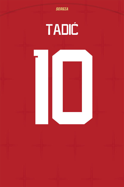 Serbia #10 Dusan Tadic World Soccer Championship Poster Wall Art Print Home Wall Decor