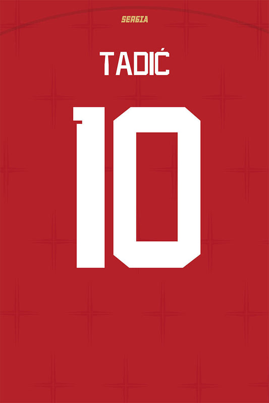 Serbia #10 Dusan Tadic World Soccer Championship Poster Wall Art Print Home Wall Decor