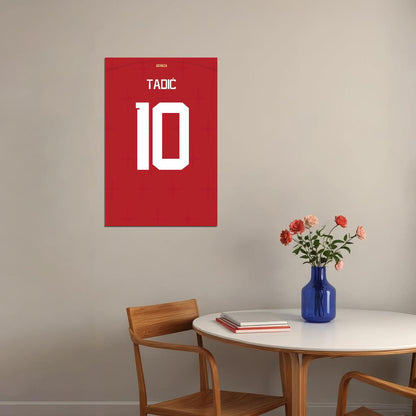 Serbia #10 Dusan Tadic World Soccer Championship Poster Wall Art Print Home Wall Decor