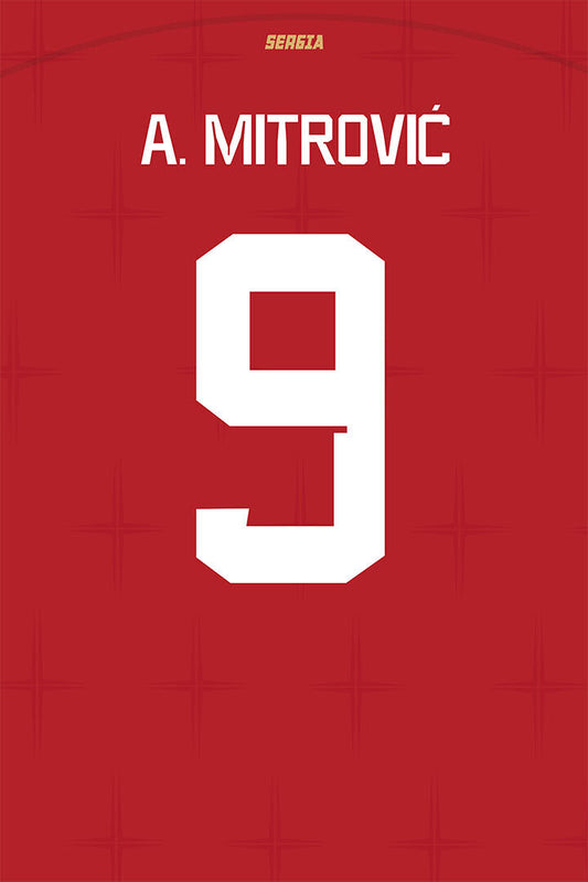 Serbia #9 Aleksandar Mitrovic World Soccer Championship Poster Wall Art Print Home Wall Decor