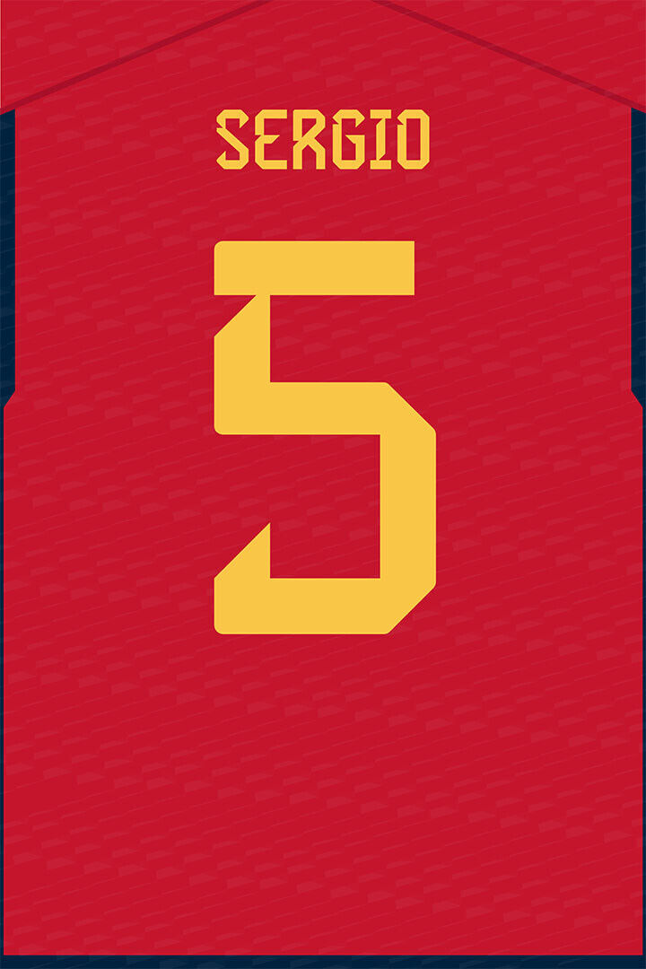 Spain #5 Sergio Busquets World Soccer Championship Poster Wall Art Print Home Wall Decor - xonomax