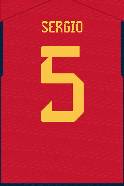 Spain #5 Sergio Busquets World Soccer Championship Poster Wall Art Print Home Wall Decor - xonomax