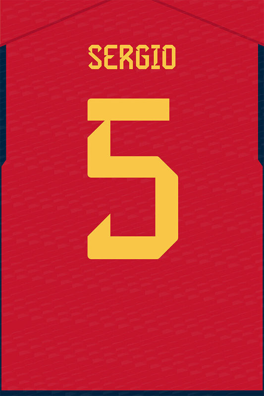 Spain #5 Sergio Busquets World Soccer Championship Poster Wall Art Print Home Wall Decor - xonomax