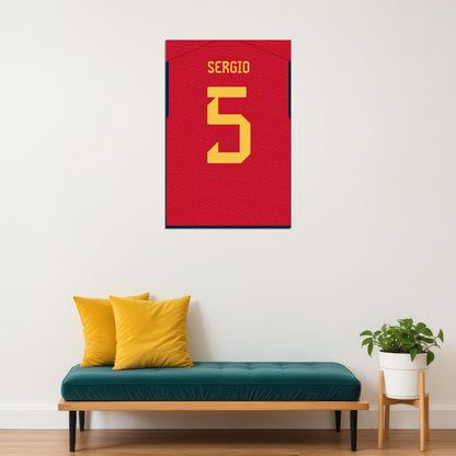 Spain #5 Sergio Busquets World Soccer Championship Poster Wall Art Print Home Wall Decor - xonomax