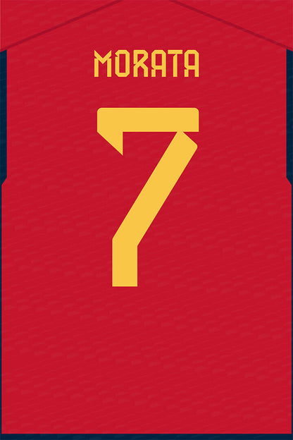 Spain #7 Alvaro Morata World Soccer Championship Poster Wall Art Print Home Wall Decor - xonomax