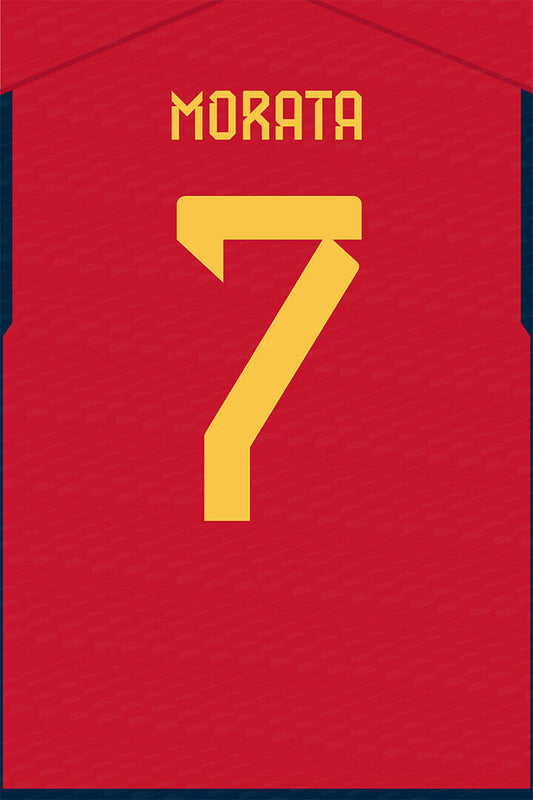 Spain #7 Alvaro Morata World Soccer Championship Poster Wall Art Print Home Wall Decor - xonomax