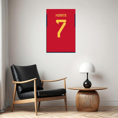 Spain #7 Alvaro Morata World Soccer Championship Poster Wall Art Print Home Wall Decor - xonomax