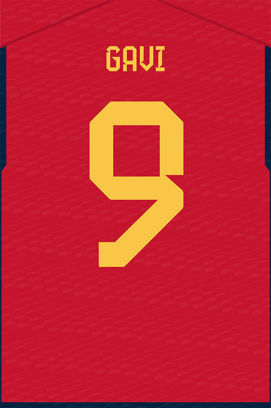 Spain #9 Gavi World Soccer Championship Poster Wall Art Print Home Wall Decor - xonomax