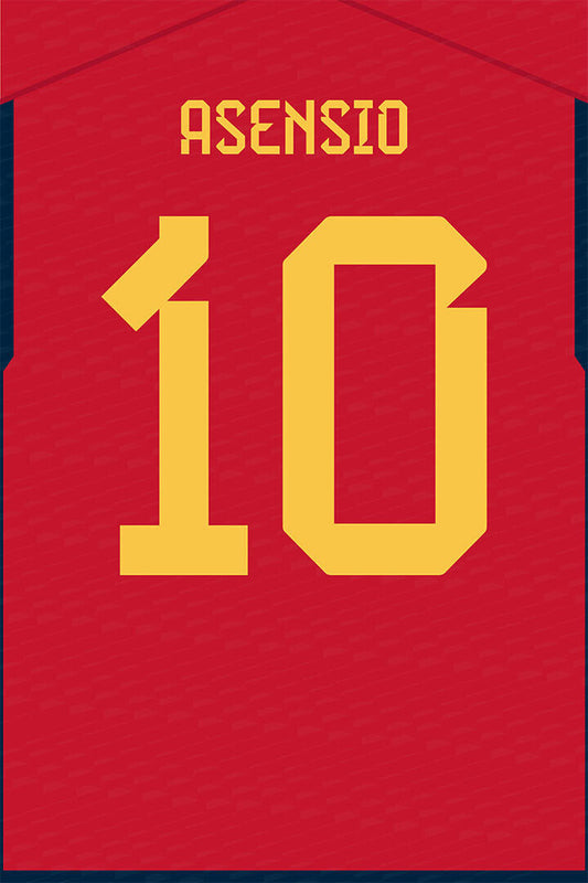 Spain #10 Marco Asensio World Soccer Championship Poster Wall Art Print Home Wall Decor - xonomax