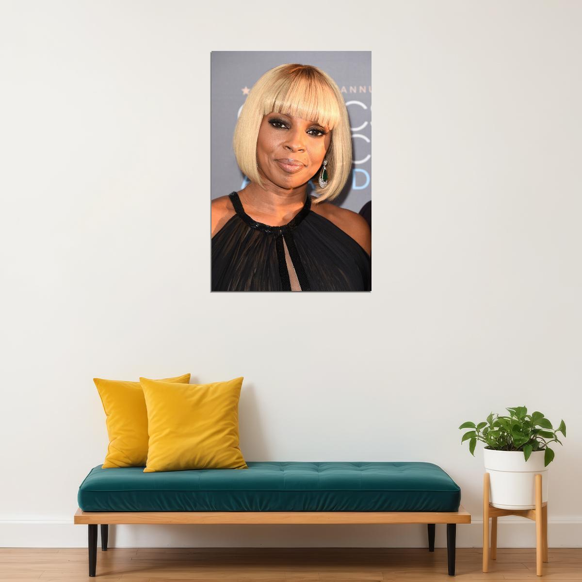 Mary Jane Blige Celebrity Singer Actress Star Poster Wall Art Print Home Wall Decor - xonomax