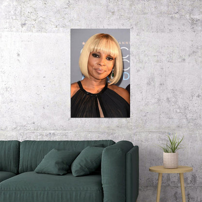 Mary Jane Blige Celebrity Singer Actress Star Poster Wall Art Print Home Wall Decor - xonomax